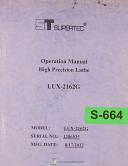 Supertec-Supertec LUX-2162G, Lathe Operations and Parts Manual 2012-LUX-2162G-01